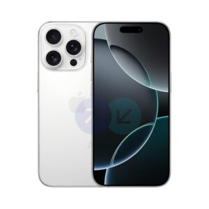 Apple iPhone 16 Pro in White Titanium with triple-lens rear camera and 6.3-inch OLED display,512GB